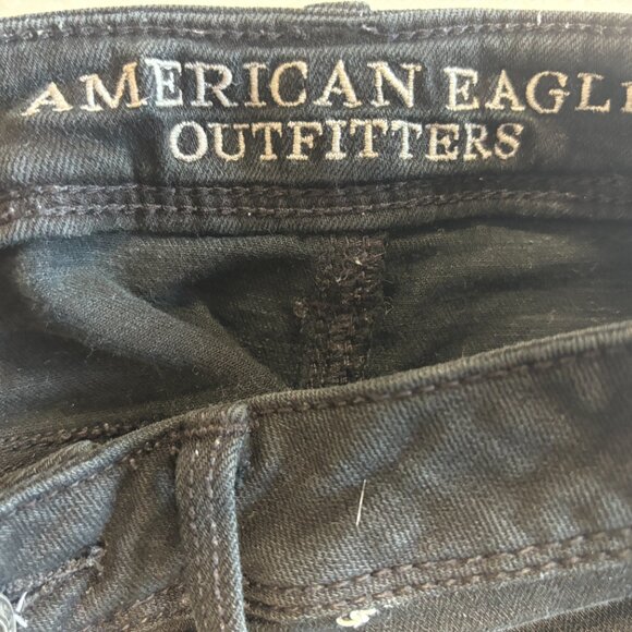 American Eagle Cut off Super Stretch Shorts - Black - Size 0 - 1604 - Picture 3 of 4